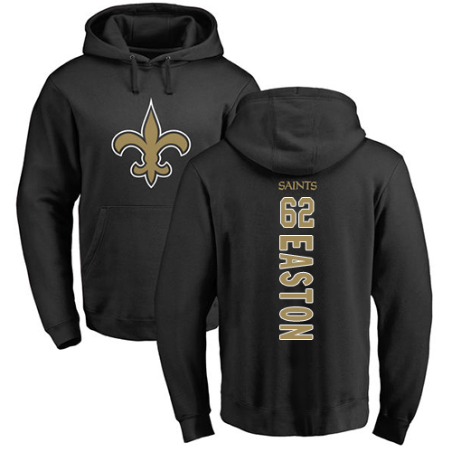 Men New Orleans Saints Black Nick Easton Backer NFL Football #62 Pullover Hoodie Sweatshirts->new orleans saints->NFL Jersey